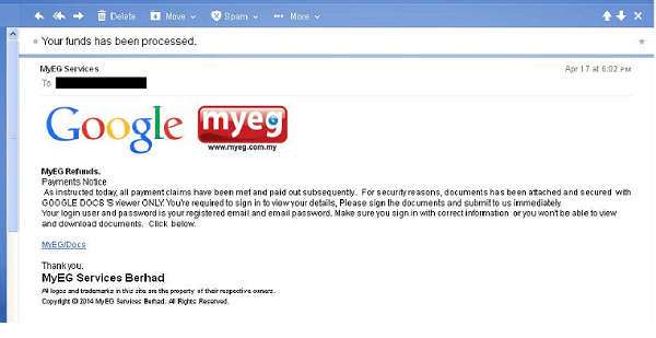 Sample: Phising Email